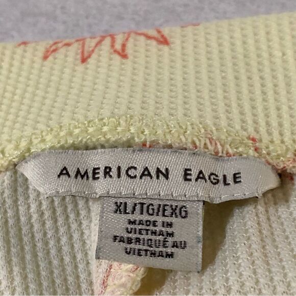 AMERICAN EAGLE OUTFITTERS Thermal Pajama Shorts Women XL Yellow Orange Sun. - Picture 4 of 9